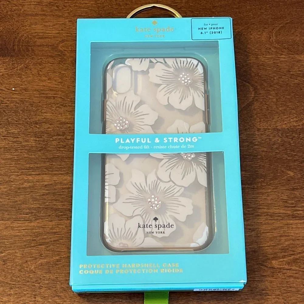 New in Box Kate Spade iphone 6.1 case floral with crystals
